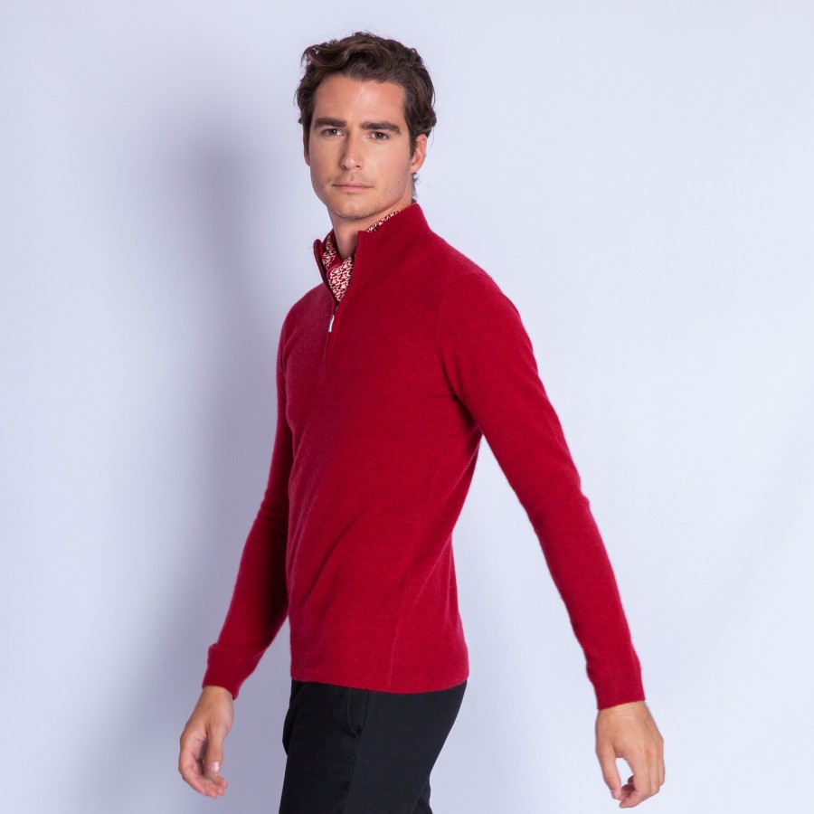 Zipped collar cashmere sweater - Emile