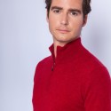 Pull col zippé en cachemire Filip 6343 imperial - 52 rouge