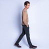 Pull col V en laine - Fox 6349 camel - 47 marron clair