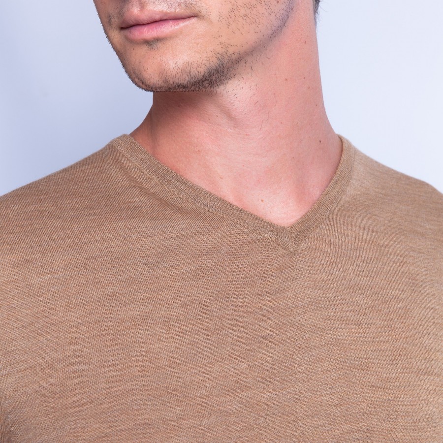 Pull col V en laine mérinos - Elmo