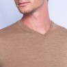 V collar sweater in merino wool - Fox