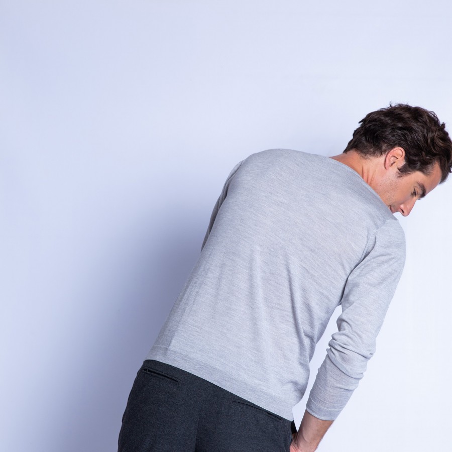 Pull col V en laine mérinos - Elmo