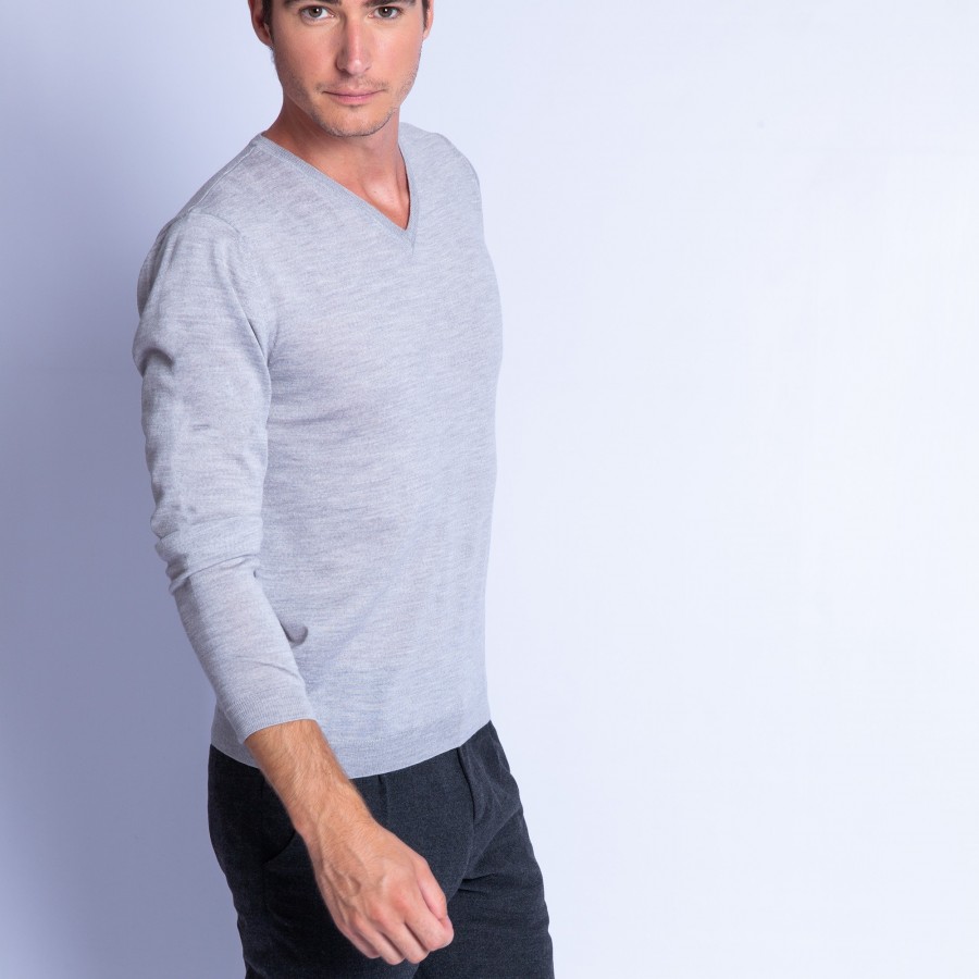 Pull col V en laine mérinos - Elmo