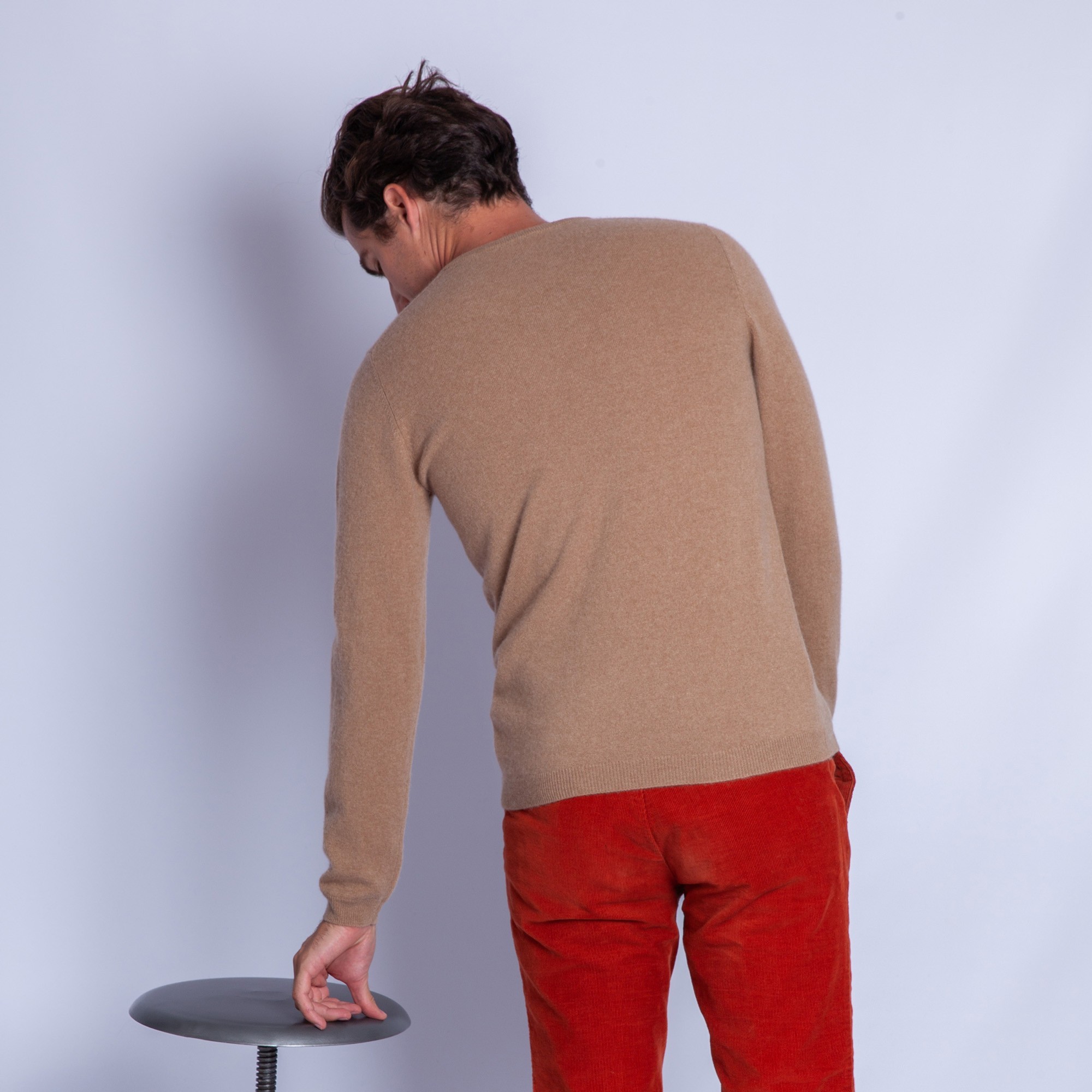 Pull col V en cachemire - Ferdinand 6349 camel - 47 marron clair