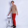 Pull col V en cachemire - Ferdinand 6349 camel - 47 marron clair