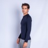 Polo en laine et soie - Ferat 6340 marine - 05 bleu marine