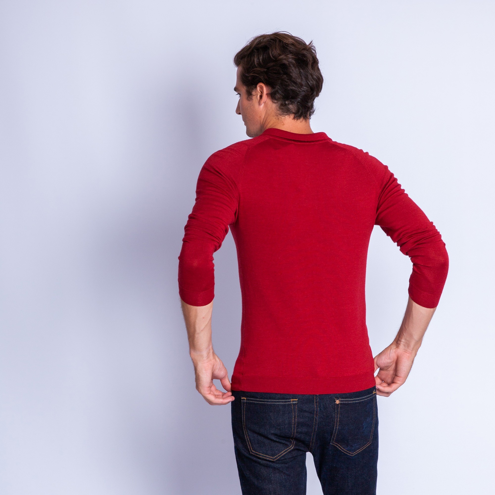 Polo en laine et soie - Ferat 6343 imperial - 52 rouge