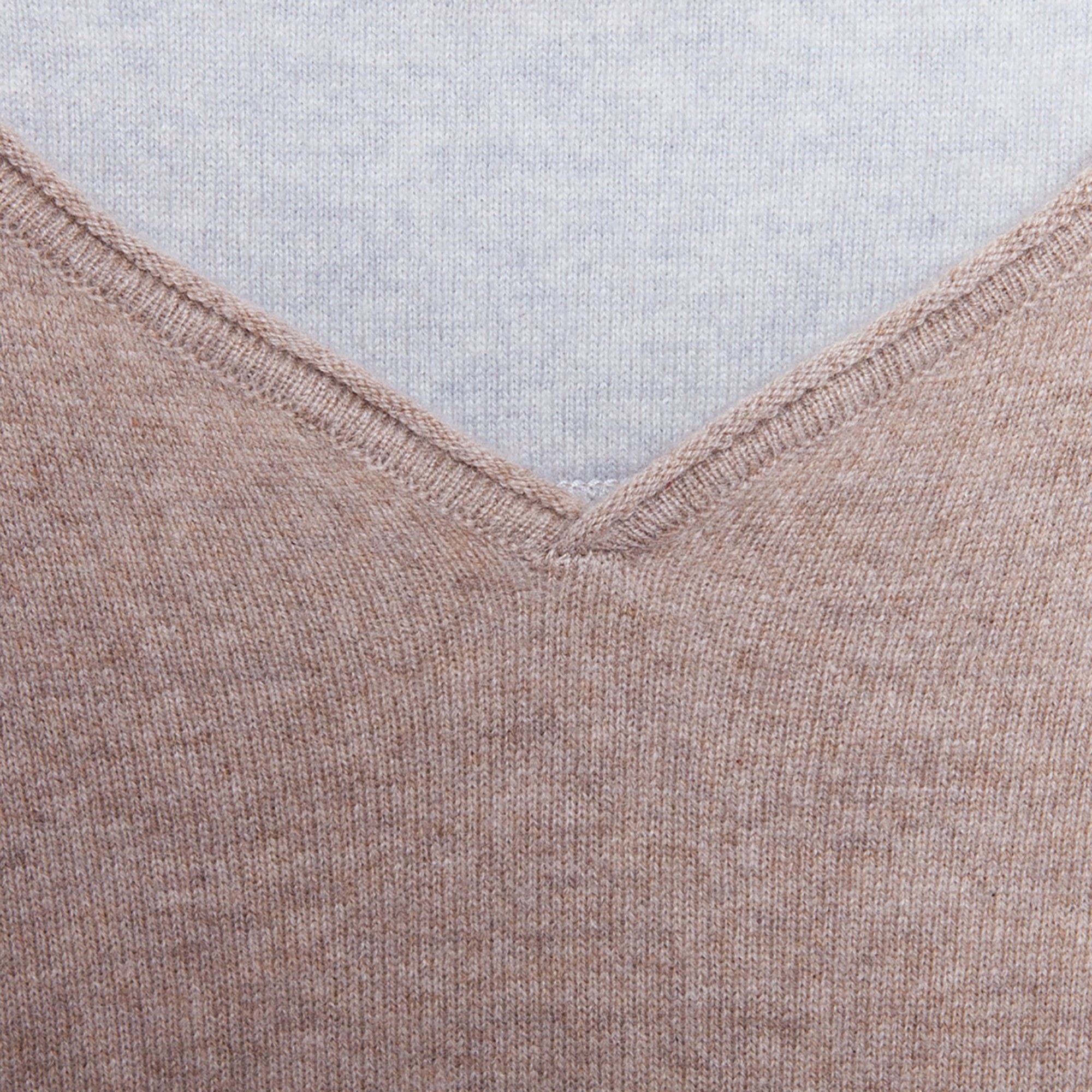 Pull col tunisien en cachemire - Henry 6362 gazelle - 13 beige moyen
