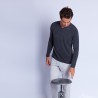 Pull col tunisien en cachemire - Henry 6397 rafale - 09 gris moyen