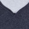 Pull col tunisien en cachemire - Henry 6397 rafale - 09 gris moyen