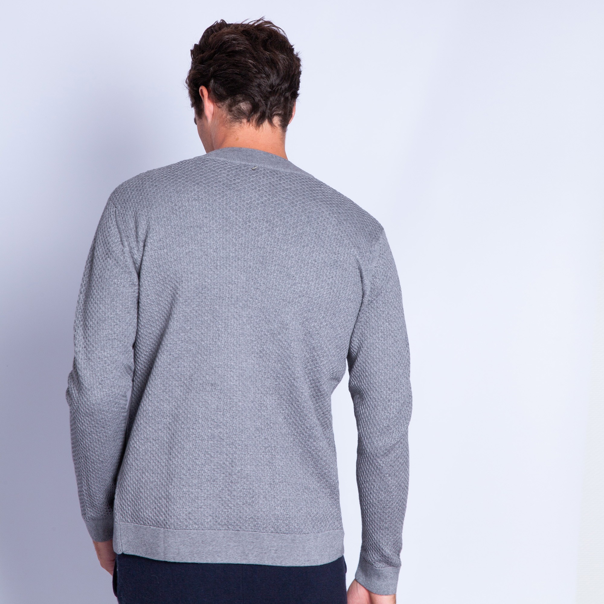 Gilet zippé en coton cachemire - Hiro 6344 rafale - 09 gris moyen