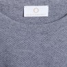Pull ras du cou en coton cachemire - Hizoka 6344 rafale - 09 gris moyen