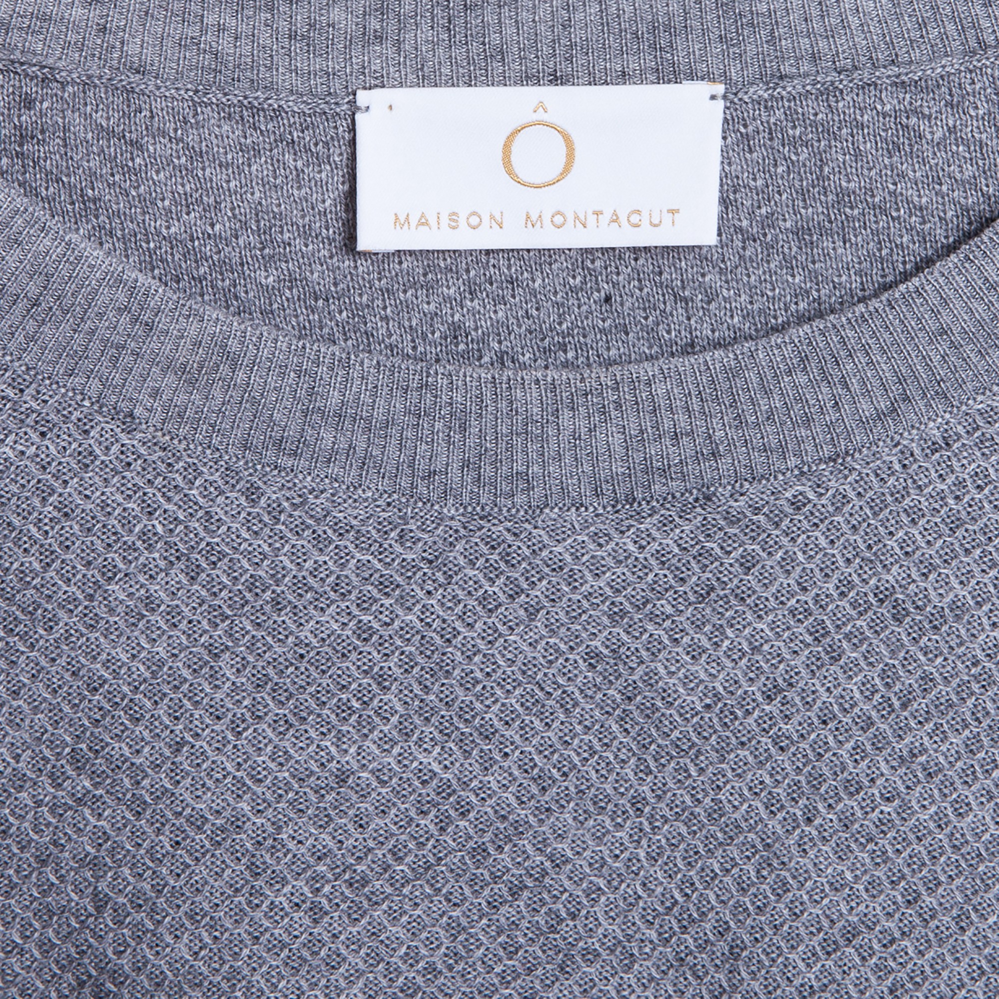 Pull ras du cou en coton cachemire - Hizoka 6344 rafale - 09 gris moyen