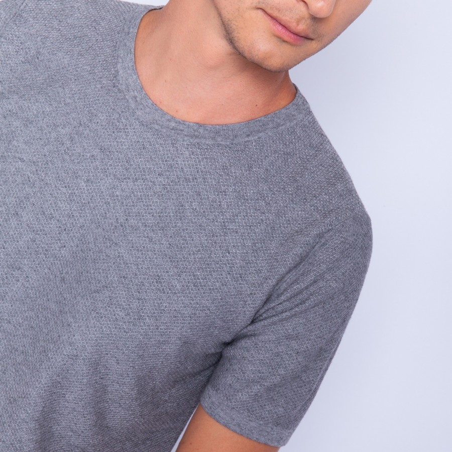 Cotton and cashmere round neck T-shirt - Hideo