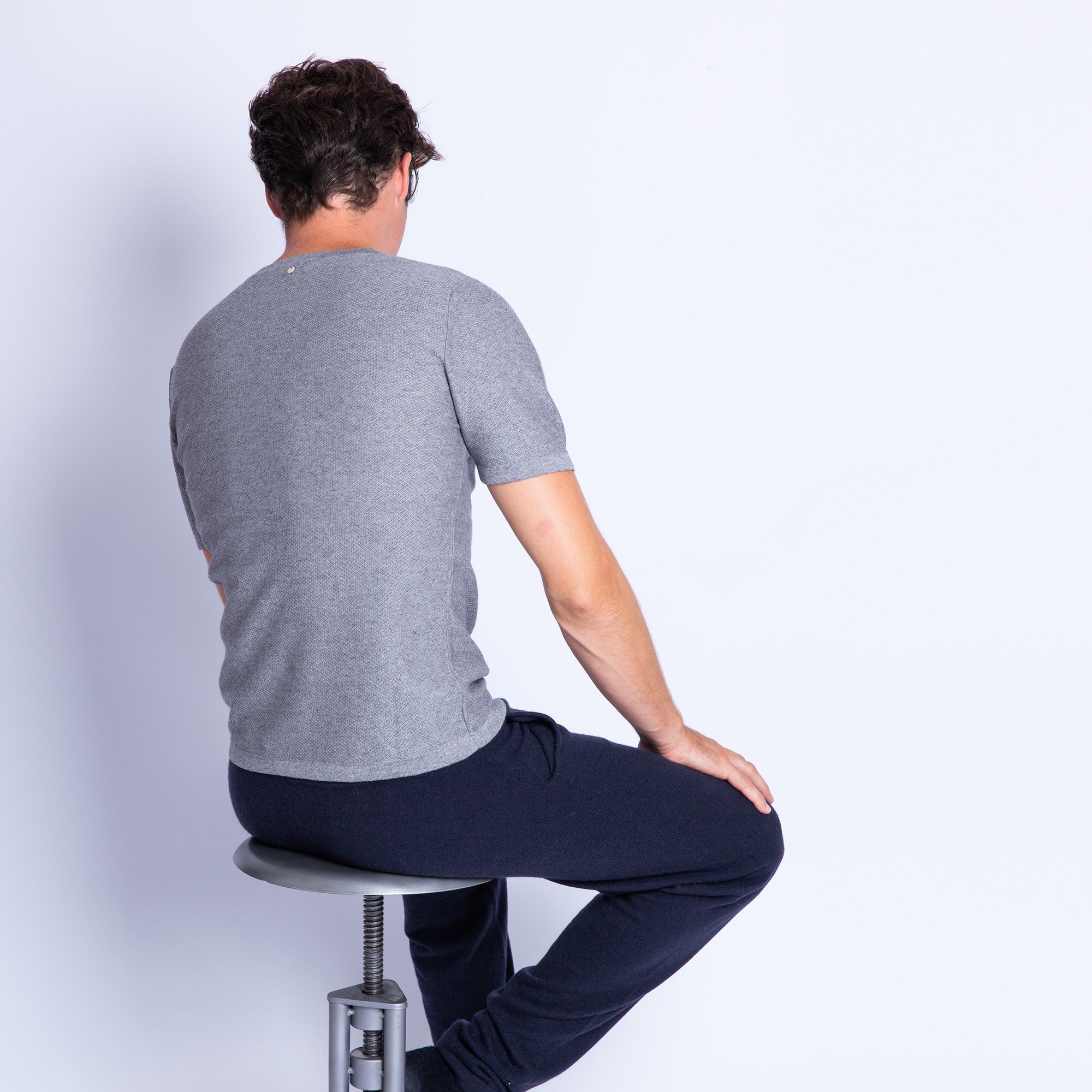 Cotton and cashmere round neck T-shirt - Hideo