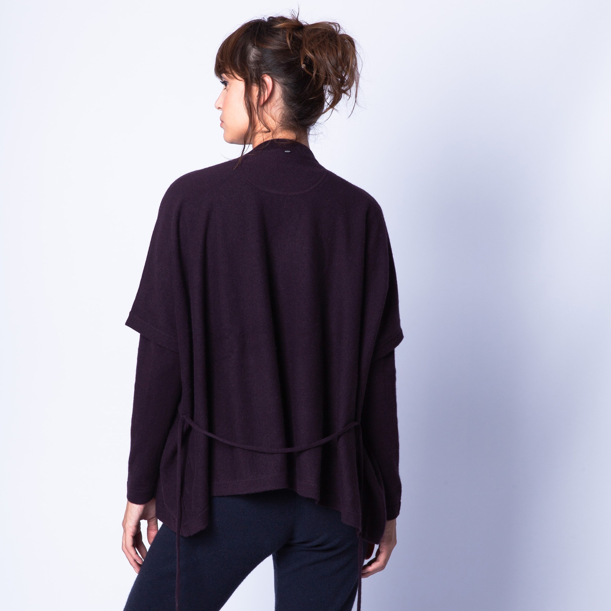 Gilet kimono sans manches - Harriet 6364 prune - 18 violet fonce